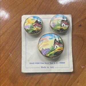 Hand-Painted Earrings - Multicolor